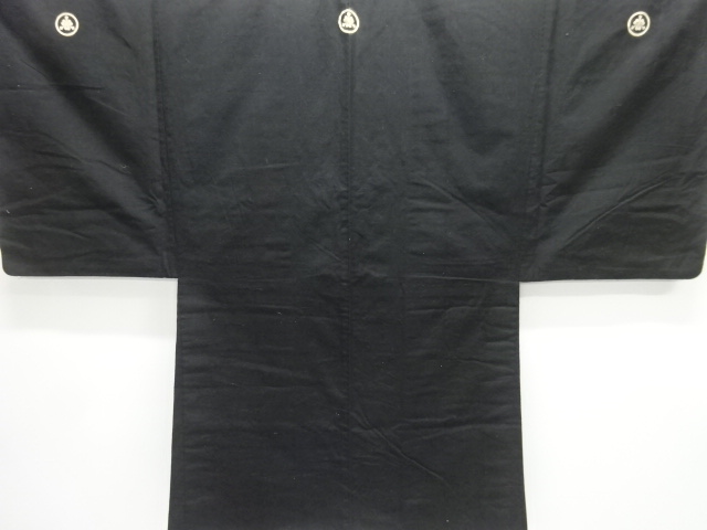JAPANESE KIMONO / ANTIQUE MENS HAORI with CREST / COTTON
